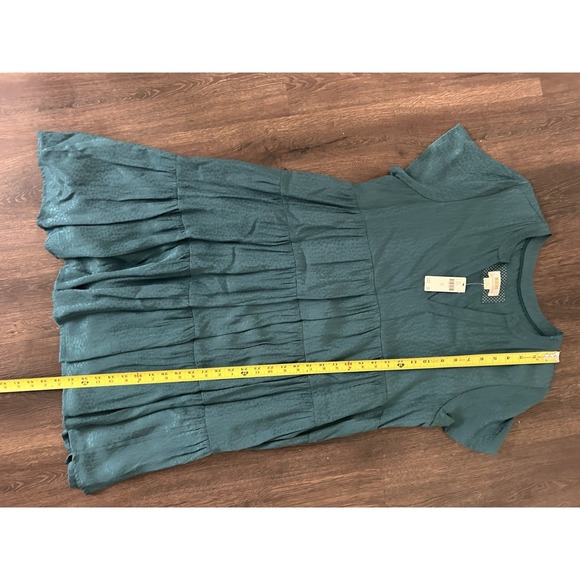 Anthropologie Maeve Tania Dress Green Leopard Print Size Large Brand New Preppy - Picture 6 of 8